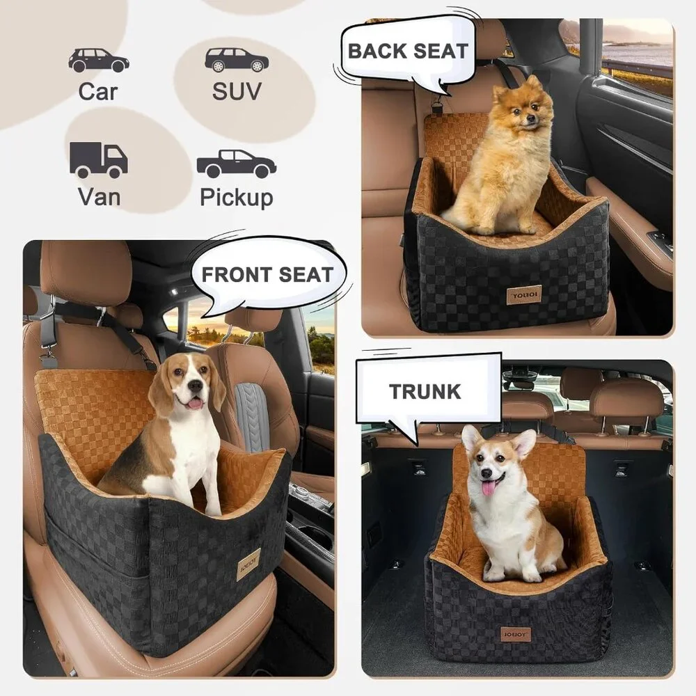 Elevated Dog Car Seat for Small/Medium Dogs up to 35 lbs